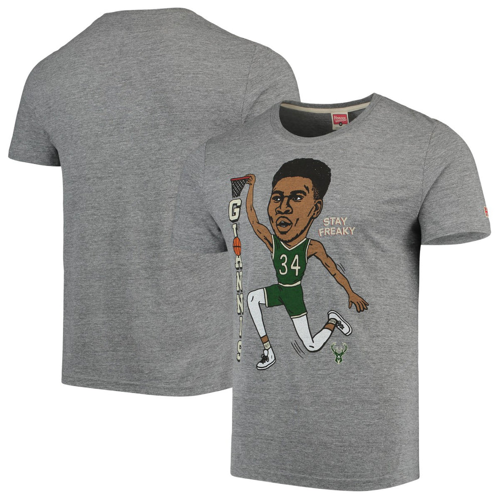 NBA Giannis Antetokounmpo Milwaukee Bucks Player Graphic Tri-Blend T-Shirt