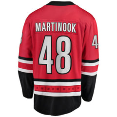 NHL Red Jordan Martinook Carolina Hurricanes Fanatics Alternate Breakaway Player Jersey