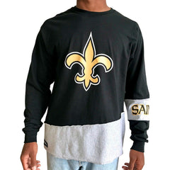 Refried Apparel Sustainable Upcycled Angle Long Sleeve T-Shirt - New Orleans Saints