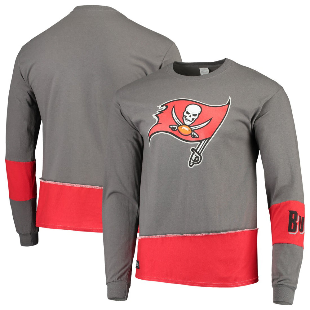 Refried Apparel Sustainable Upcycled Angle Long Sleeve T-Shirt - Tampa Bay Buccaneers