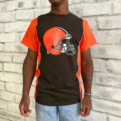 Refried Apparel Sustainable Upcycled Split T-Shirt - Cleveland Browns