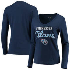 G-III 4Her by Carl Banks Women's Post Season Long Sleeve V-Neck T-Shirt - Tennessee Titans