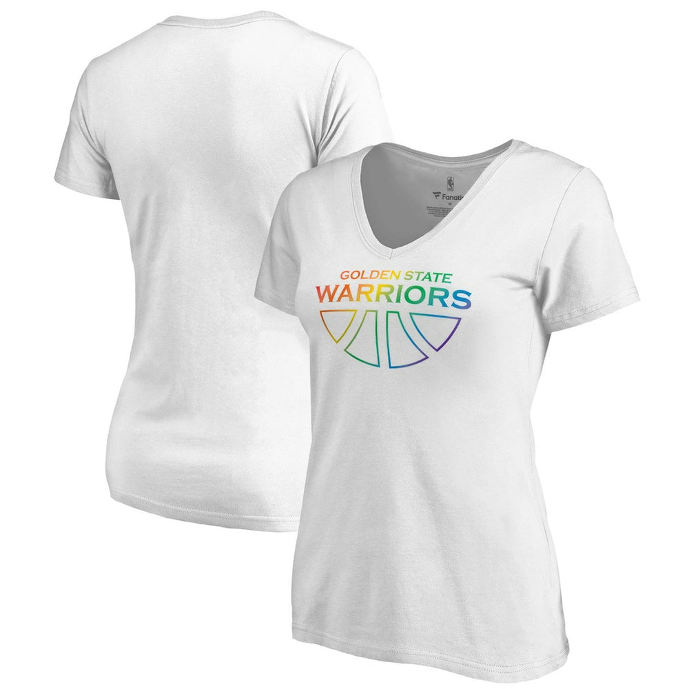 NBA Golden State Warriors Women's Team Pride Wordmark V-Neck T-Shirt sale