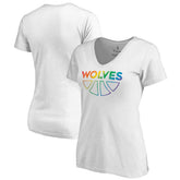 NBA Minnesota Timberwolves Women's Team Pride Wordmark V-Neck T-Shirt