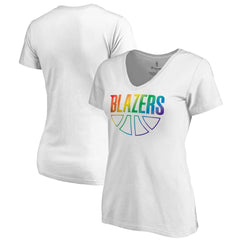NBA Portland Trail Blazers Women's Team Pride Wordmark V-Neck T-Shirt sale