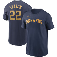 MLB Christian Yelich Milwaukee Brewers Nike Name & Number T-Shirt