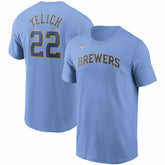 MLB Christian Yelich Milwaukee Brewers Nike Name & Number T-Shirt