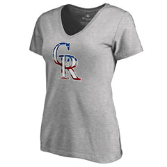 MLB Charlie Blackmon Colorado Rockies Women's Banner Wave Name & Number V-Neck T-Shirt