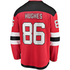 NHL Red Jack Hughes New Jersey Devils Fanatics Breakaway Player Jersey