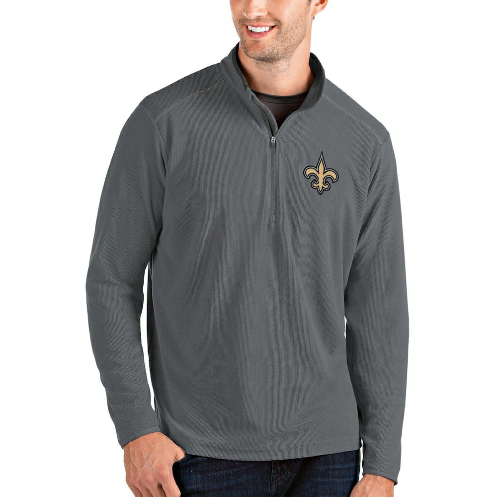 Antigua Glacier Quarter-Zip Pullover Jacket - New Orleans Saints