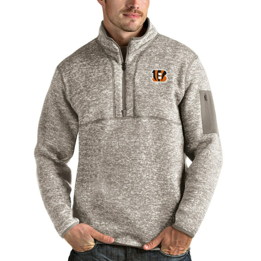 Antigua Fortune Quarter-Zip Pullover Jacket - Cincinnati Bengals