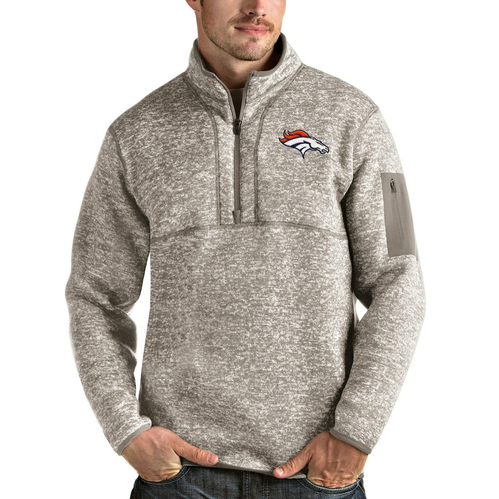 Antigua Fortune Quarter-Zip Pullover Jacket - Denver Broncos