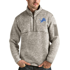 Antigua Fortune Quarter-Zip Pullover Jacket - Detroit Lions