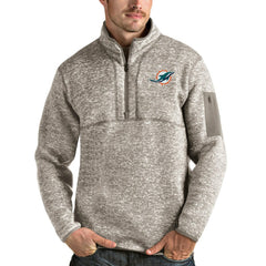 Antigua Fortune Quarter-Zip Pullover Jacket - Miami Dolphins