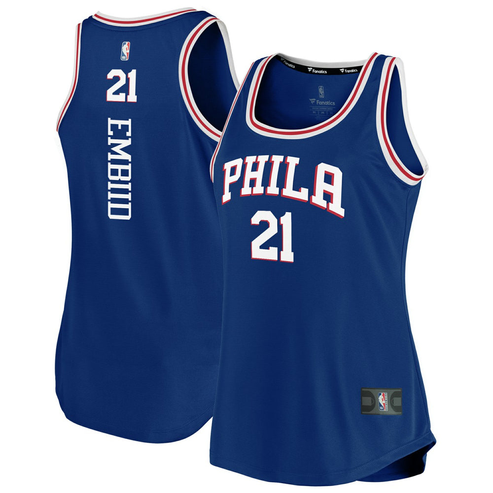 NBA Joel Embiid Philadelphia 76ers Women's Fast Break Team Tank Jersey