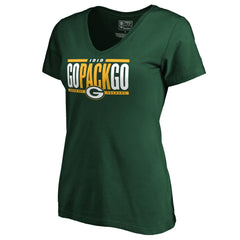 Women's Hometown Refresh Go Pack Go V-Neck T-Shirt - Green Bay Packers