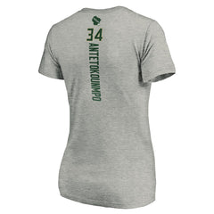 NBA Giannis Antetokounmpo Milwaukee Bucks Women's Playmaker Name & Number V-Neck T-Shirt
