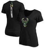 NBA Giannis Antetokounmpo Milwaukee Bucks Women's Playmaker Name & Number V-Neck T-Shirt