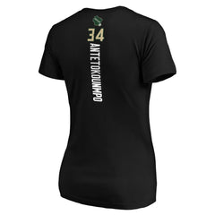 NBA Giannis Antetokounmpo Milwaukee Bucks Women's Playmaker Name & Number V-Neck T-Shirt
