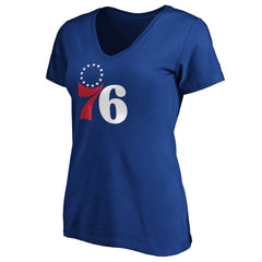 NBA Joel Embiid Philadelphia 76ers Women's Playmaker Name & Number V-Neck T-Shirt