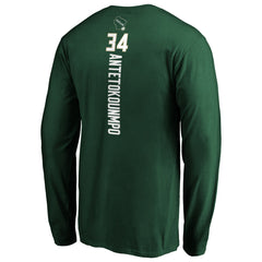 NBA Giannis Antetokounmpo Milwaukee Bucks Playmaker Name & Number Long Sleeve T-Shirt