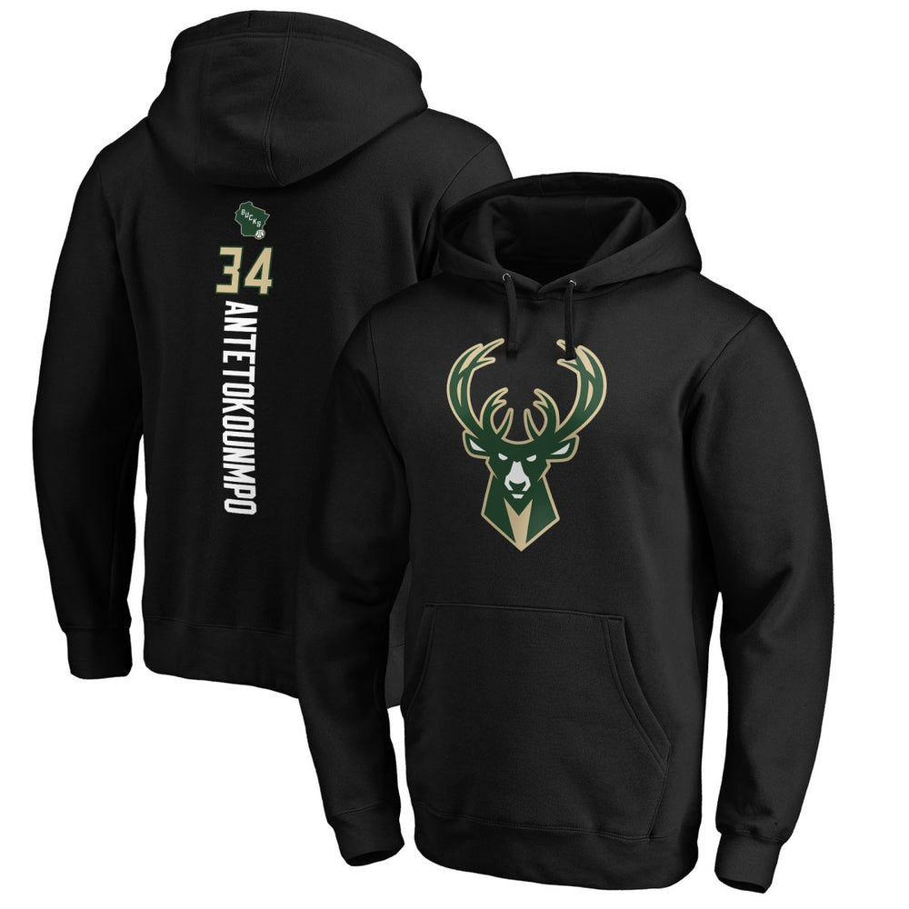 NBA Giannis Antetokounmpo Milwaukee Bucks Playmaker Name & Number Pullover Hoodie