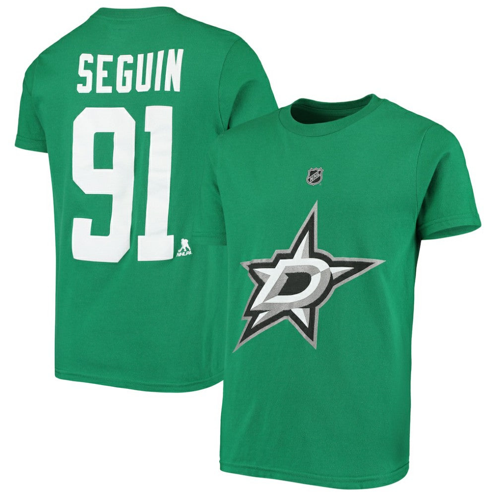 NHL Kelly Green Tyler Seguin Dallas Stars Youth Player Name & Number T-Shirt