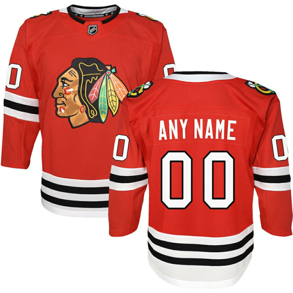 NHL Red Chicago Blackhawks Youth Premier Custom Jersey