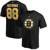 NHL Black David Pastrnak Boston Bruins Fanatics Authentic Stack Player Name & Number T-Shirt
