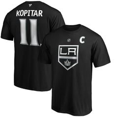 NHL Black Anze Kopitar Los Angeles Kings Fanatics Authentic Stack Player Name & Number T-Shirt