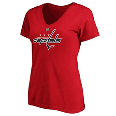NHL Red Tom Wilson Washington Capitals Fanatics Women's Authentic Stack Name & Number V-Neck T-Shirt