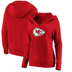 Women's Primary Team Logo V-Neck Pullover Hoodie - Kansas City Chiefs