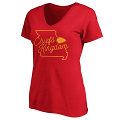 Women's Iconic Script State V-Neck T-Shirt - Kansas City Chiefs