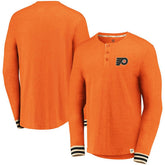 NHL Heathered Orange Philadelphia Flyers Fanatics True Classics Henley Long Sleeve T-Shirt