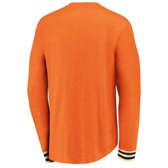 NHL Heathered Orange Philadelphia Flyers Fanatics True Classics Henley Long Sleeve T-Shirt
