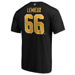 NHL Black Mario Lemieux Pittsburgh Penguins Fanatics Authentic Stack Retired Player Name & Number T-Shirt