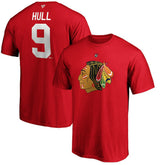 NHL Red Bobby Hull Chicago Blackhawks Fanatics Authentic Stack Retired Player Name & Number T-Shirt