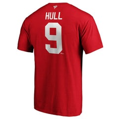 NHL Red Bobby Hull Chicago Blackhawks Fanatics Authentic Stack Retired Player Name & Number T-Shirt