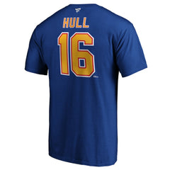 NHL Blue Brett Hull St. Louis Blues Fanatics Authentic Stack Retired Player Name & Number T-Shirt