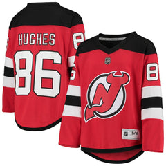 NHL Red Jack Hughes New Jersey Devils Youth Home Player Replica Jersey