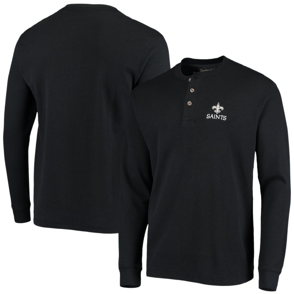 Dunbrooke Logo Maverick Thermal Henley Long Sleeve T-Shirt - New Orleans Saints