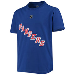 NHL Blue Mika Zibanejad New York Rangers Youth Player Name & Number T-Shirt