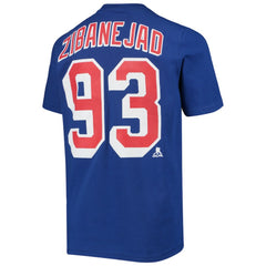 NHL Blue Mika Zibanejad New York Rangers Youth Player Name & Number T-Shirt