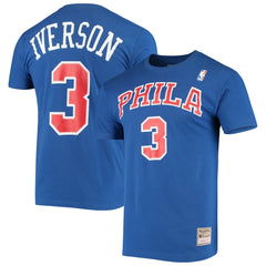 NBA Allen Iverson Philadelphia 76ers Hardwood Classics Name & Number Player T-Shirt