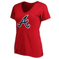 MLB Atlanta Braves Fanatics Women's Core Official Logo V-Neck T-Shirt