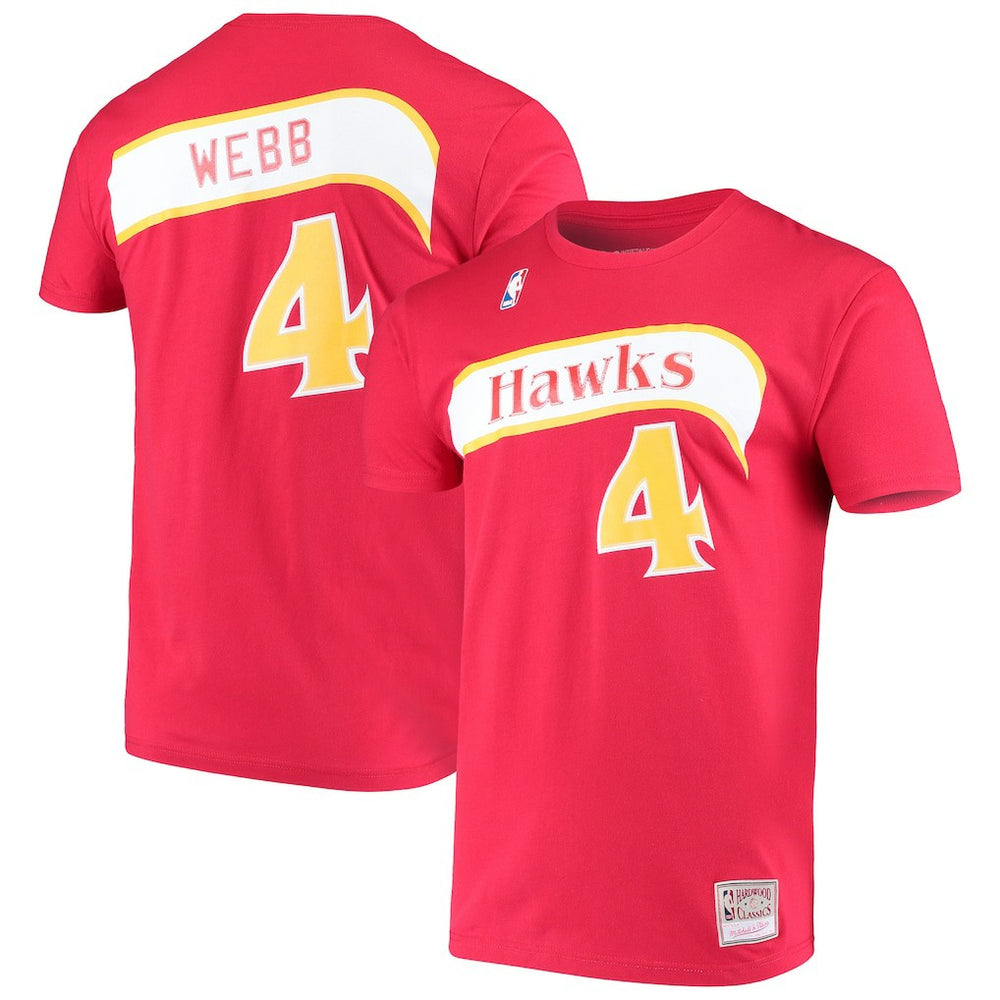 NBA Spud Webb Atlanta Hawks Hardwood Classics Name & Number T-Shirt