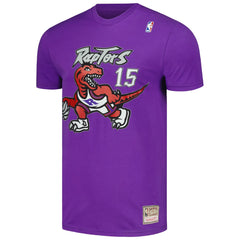 NBA Vince Carter Toronto Raptors Hardwood Classics Stitch Name & Number T-Shirt