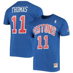 NBA Isiah Thomas Detroit Pistons Hardwood Classics Stitch Name & Number T-Shirt sale
