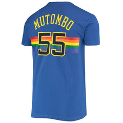 NBA Dikembe Mutombo Denver Nuggets Hardwood Classics Stitch Name & Number T-Shirt sale