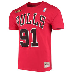NBA Dennis Rodman Chicago Bulls Hardwood Classics Stitch Name & Number T-Shirt sale